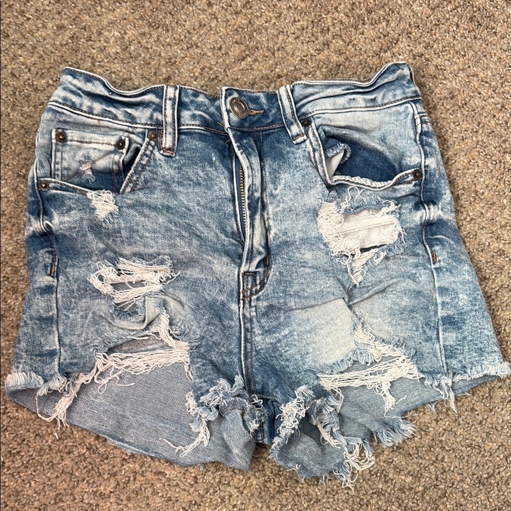 Distressed Denim Shorts